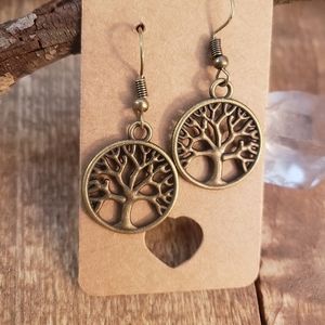 Antique Bronze TREE OF LIFE Earrings ~Mother Earth~Family Tree~Goddess~Mom~Wife